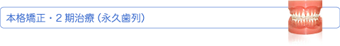 本格矯正・2期治療（12,3才〜大人・永久歯列）
